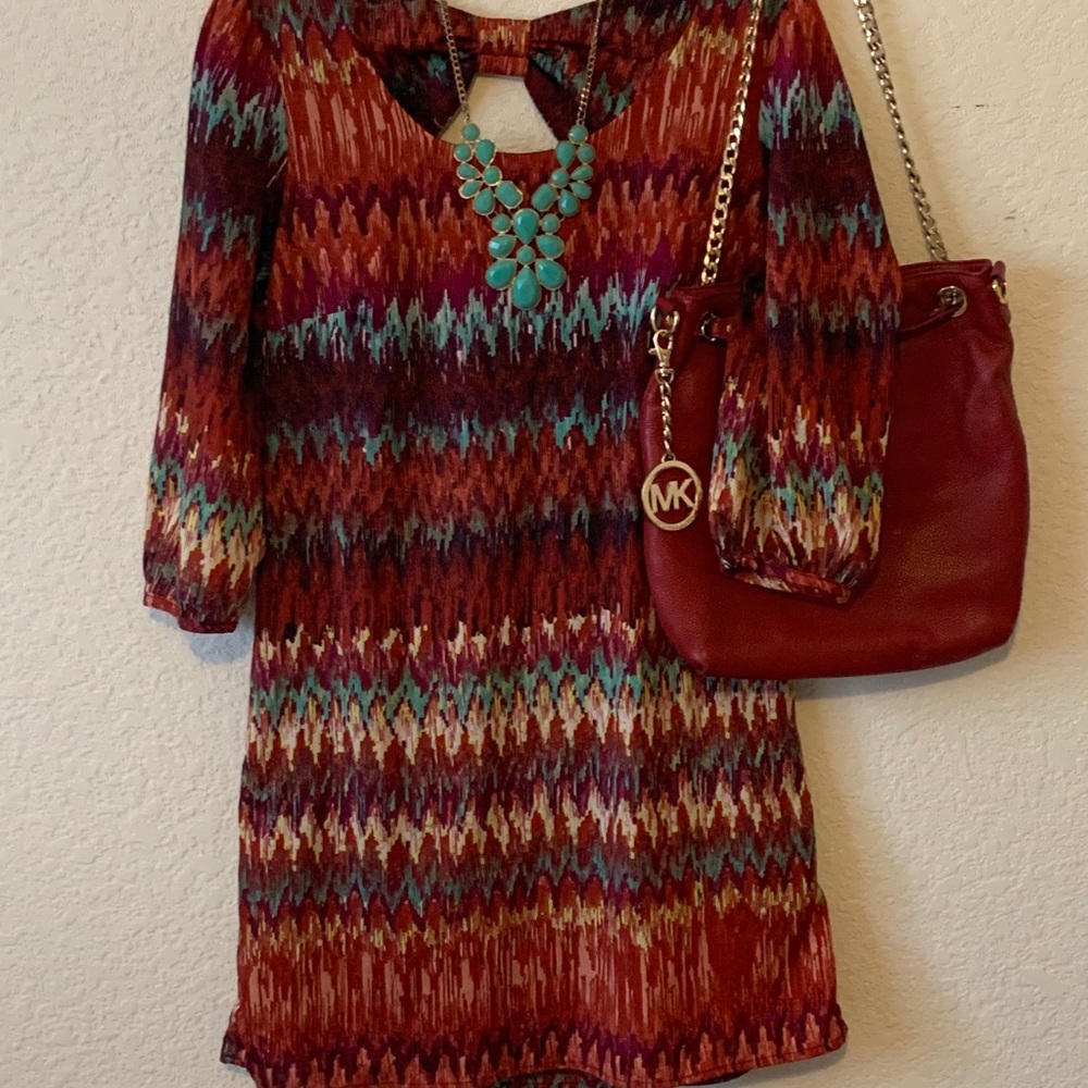 ✨👗LILY ROSE size S RED BOHO DRESS 👗✨ - Picture 2 of 7